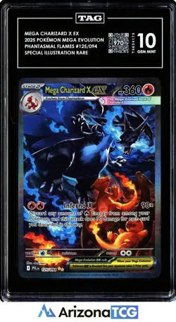 Pokemon 2025 Mega Charizard X ex 125/094 SIR Phantasmal Flames GEM MINT TAG 10 - Image 1