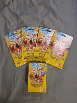 One Piece Adventure On Kami's Island Double Pack Set 10 OP-15 4 Sleeved Booster - Image 1