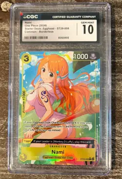 Gem Mint Nami ST29-008 Alt Art Promo One Piece Egghead English CGC Gem Mint 10 - Image 1
