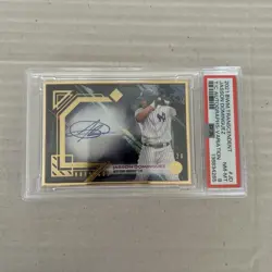 #9/20 Jasson Dominguez Auto 2021 Bowman Transcendent Gold Framed Autograph Topps - Image 1