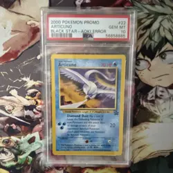 Pokemon TCG 2000 Articuno #22 Black Star Promo AOKI ERROR PSA 10 - Image 1