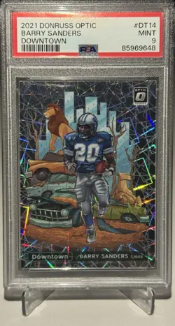 2021 Donruss Optic - Barry Sanders - Downtown - SSP Case Hit - PSA 9 Mint! - Image 1