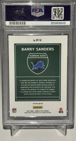 2021 Donruss Optic - Barry Sanders - Downtown - SSP Case Hit - PSA 9 Mint! - Image 2