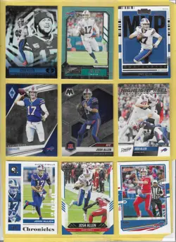 Josh Allen Bills 9 Card Lot #25 - Image 1