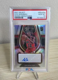 AYO DOSUNMU RC AUTO /249 2021-22 SELECT ROOKIE SIGNATURES #RS PSA 10 Gem MT 📈 - Image 1