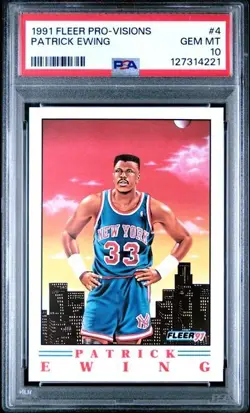 1991 FLEER PRO-VISIONS PATRICK EWING #4 KNICKS HOF PSA 10 - Image 1