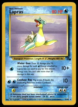 Pokemon TCG Fossil #25/62 Lapras - Image 1