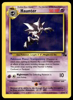 Pokemon TCG Fossil #21/62 Haunter - Image 1