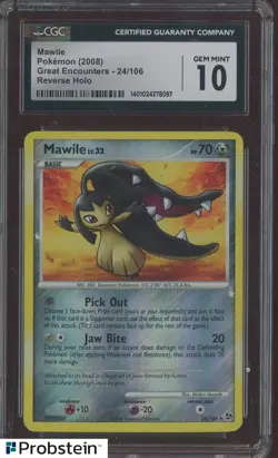 2008 Pokemon Great Encounters #24/106 Mawile Reverse Holo CGC 10 GEM MINT - Image 1