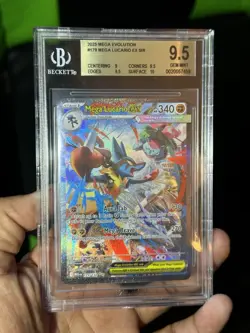 Pokemon Mega Lucario EX SIR Holo 340 HP Me01 179/132 BGS 9.5 - Image 1