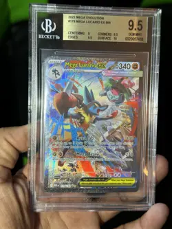 Pokemon Mega Lucario EX SIR Holo 340 HP Me01 179/132 BGS 9.5 - Image 2