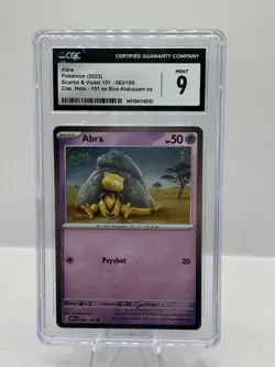 2023 Pokemon Scarlet & Violet 151 #063 Abra Holo 151 ex Box Alakazam ex CGC 9 - Image 1
