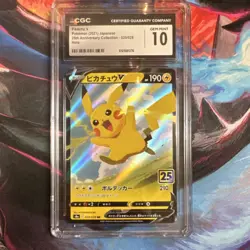 Pokemon Pikachu V 020/028 S8a 25th Anniversary Japanese CGC 10 Double Rare Holo - Image 1