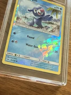 Pokemon - Popplio 39/149 - TCG Sun & Moon Base Set - Reverse Holo TAG 7.5 Graded - Image 2