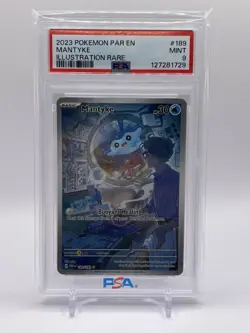 2023 POKEMON PAR EN-PARADOX RIFT ILLUSTRATION RARE #189 MANTYKE PSA 9 - Image 1