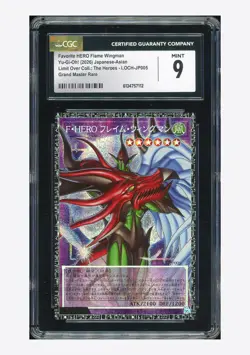 Yu-Gi-Oh! CGC 9 Favorite HERO Flame Wingman GMR 2026 LOCH-JP005 /100A JPN-Asian - Image 1