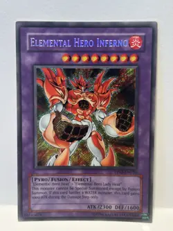 Yugioh Elemental Hero Inferno Unlimited Edition Secret Rare PP02-EN010 - Image 1