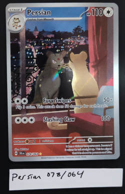 Pokemon TCG Persian 078/064 SV Shrouded Fable Illustration Rare IR Near Mint NM - Image 1