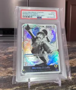 ONE PIECE PSA 10 GEM MINT MONKEY D LUFFY ST29-001 BLACK & WHITE ALTERNATE ART B - Image 4