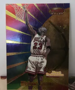 1998 Bowmans Best Michael Jordan #96 Best Performance Chicago Bulls NBA Card - Image 1