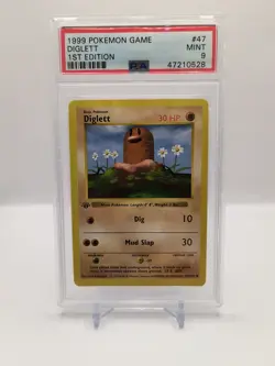 1999 Pokemon - 1st Edition Shadowless Diglett Base Set 47/102 - PSA 9 MINT - Image 1