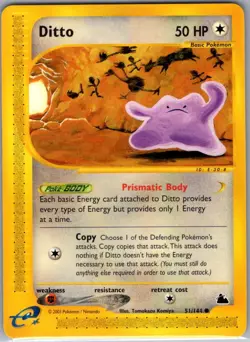 Ditto 51/144 Non Holo Skyridge - Pokemon Card - NM - Image 1