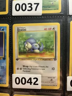 1st Edition Dratini Vintage 53/82 Team Rocket LP Pokemon Card - Image 3