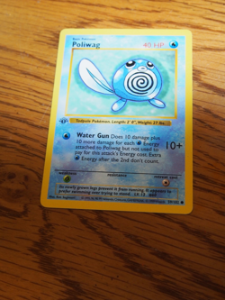 Pokemon 1999 1st Edition Shadowless Base Poliwag common card - Image 1