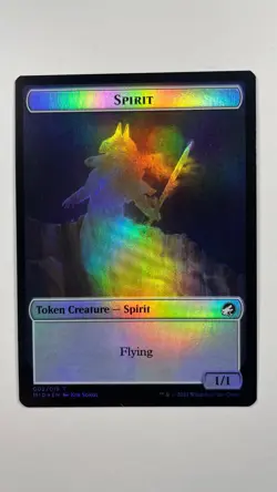 MTG Innistrad Midnight Hunt Spirit 002/ Beast 008 Double-sided Token Foil - Image 1