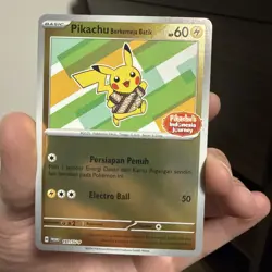 Pokemon Pikachu TCG Bahasa Indonesia Berkemeja Batik V4 191/Sv-p Reverse Holo NM - Image 1