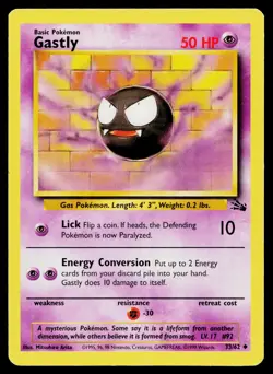Gastly 33/62 Uncommon Fossil Pokemon Heavily Played - Image 1