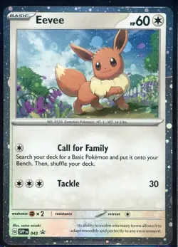 Pokemon Cards TCG Eevee Svp Black Star Promos SVP043 Holo Promo NM 2023 Crease - Image 1