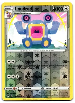 Loudred 136/185 - Vivid Voltage Uncommon Pokemon TCG Reverse Holo - M/LP Card - Image 1