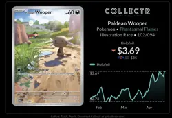 PALDEAN WOOPER 102/094 ILLUSTRATION RARE PHANTASMAL FLAMES POKEMON - Image 3