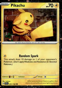 Pikachu #051/162 SV05: Temporal Forces NM or Better - COSMOS HOLO - Pokemon Card - Image 1