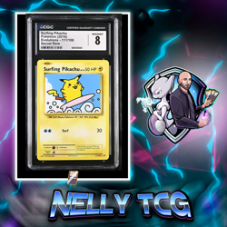 2016 Pokemon Evolutions - Surfing Pikachu #111/108 CGC 8 NM/Mint - Image 1