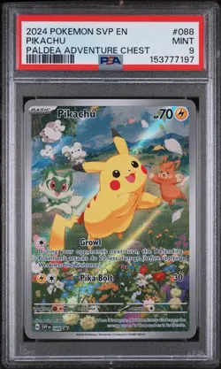 2024 POKEMON SVP EN-SV PROMO #088 PIKACHU PALDEA ADVENTURE CHEST PSA 9 - Image 1