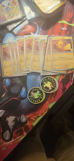 Pikachu 051/162 2026 Pokemon Day 30th Promo Lot of 14 (9 w/ SWIRLS) &12coins - Image 1