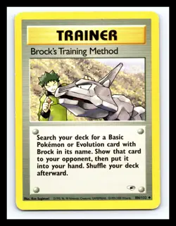 💥 BROCK'S TRAINING METHOD Pokemon Gym Heroes #106/132 Pokemon - Non Holo - Image 1