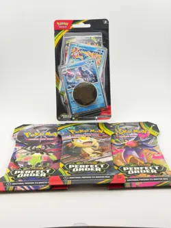 Pokemon TCG PO Blister Pack Clauncher & Clawitzer Promo and 3 PO Booster Packs - Image 1