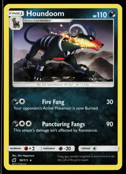 Houndoom 59/111 Rare Crimson Invasion Pokemon Near Mint - Image 1