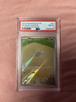 Pokemon Paldean Wooper Illustration Rare Holo 221/193 PSA 8 Sv02 Paldea Evolved - Image 1
