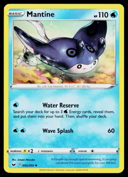 Mantine 052/202 Uncommon Sword & Shield Pokemon Near Mint - Image 1