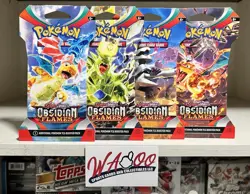 Pokemon Scarlet & Violet Obsidian Flames Blister Sleeved Sealed Pack Lot Of 4x - Image 1