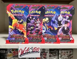 Pokemon Scarlet & Violet Destined Rivals Blister Sleeved Sealed Pack Lot Of 4x - Image 1