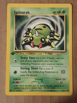 Pokemon Spinarak 75/111 Neo Genesis 1st Edition LP See Pictures - Image 1