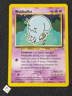 Wobbuffet 35/75 - Neo Discovery Unlimited Non-Holo Rare Pokemon TCG NM - Image 1