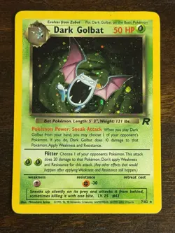 Dark Golbat 7/82 Team Rocket Unlimited Holo Rare Pokemon TCG - Image 1