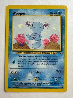 Wooper 71/75 Common Neo Discovery Pokemon Unlimited Lightly Played - Image 1