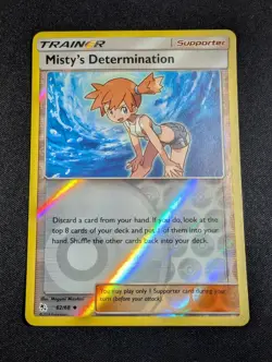 Pokemon Misty's Determination 62/68 Reverse Holo SM Hidden Fates NM - Image 1